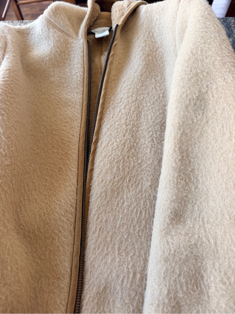 Banana Republic Camel Zip-Front Wool Coat